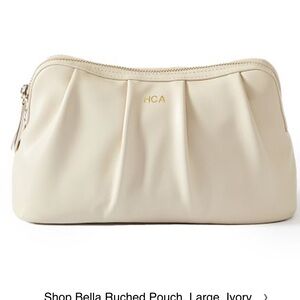 Bella Ruched Pouch, Large, Ivory